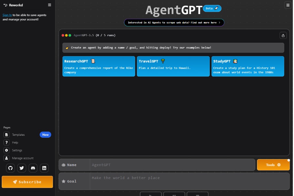 AgentGPT image